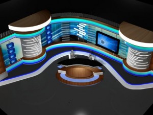virtual tv studio news set 2 Modello 3D