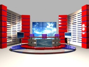 virtual tv studio news set 4 3D Model