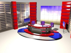 virtual tv studio news set 4 3D Model