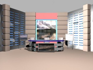 virtual tv studio news set 4 3D Model