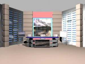 virtual tv studio news set 4 3D Model