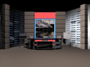 virtual tv studio news set 4 3D Model