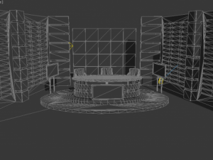 virtual tv studio news set 4 3D Model