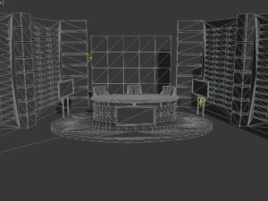 virtual tv studio news set 4 3D Model