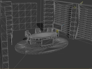 virtual tv studio news set 4 3D Model