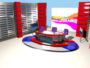 virtual tv studio news set 4 3D Model