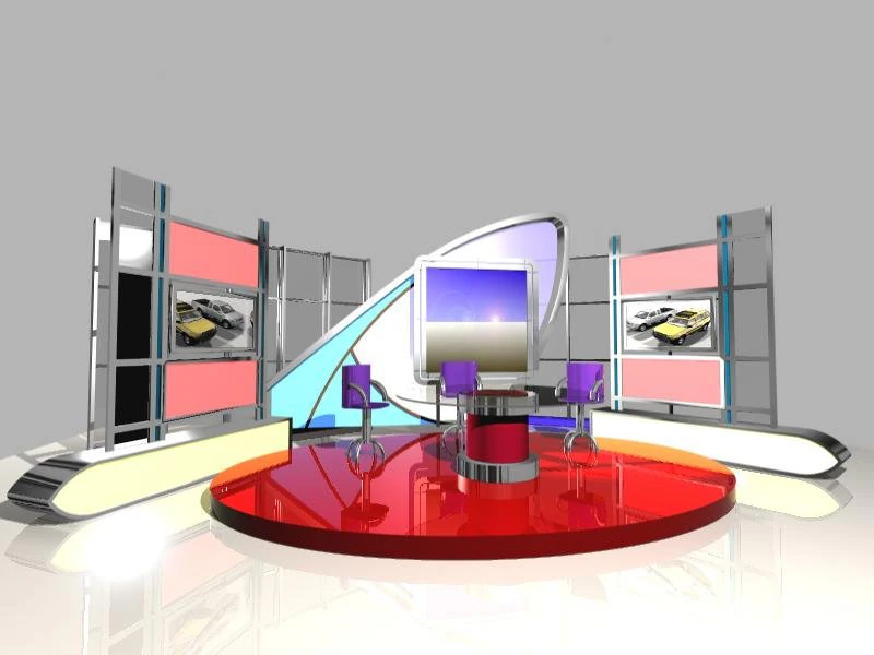 virtual tv studio news set 5 3D Model .c4d .max .obj .3ds .fbx .stl .blend