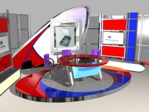 virtual tv studio news set 5 3D Model