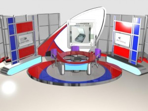 virtual tv studio news set 5 3D Model