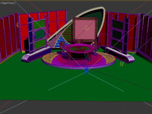 virtual tv studio news set 5 3D Model