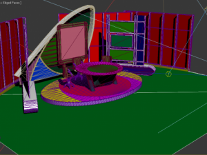 virtual tv studio news set 5 3D Model