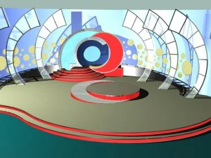 virtual tv entertainment set 8 3D Model