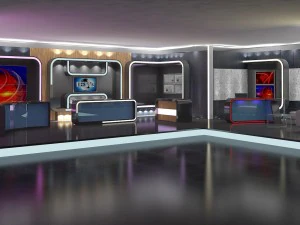 virtual tv studio news set 16 3D Model