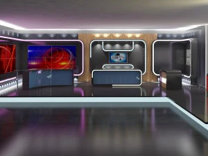 virtual tv studio news set 16 3D Model