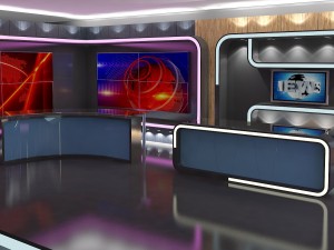 virtual tv studio news set 16 Model 3D