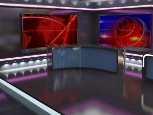 virtual tv studio news set 16 Model 3D