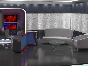 virtual tv studio news set 16 3D Model