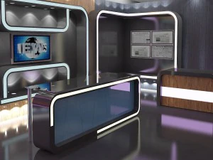 virtual tv studio news set 16 3D Model