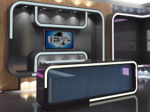 virtual tv studio news set 16 Model 3D