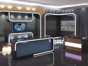 virtual tv studio news set 16 Model 3D