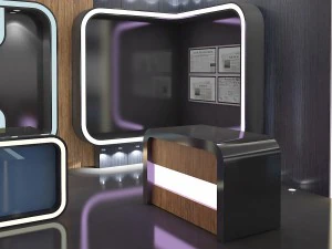 virtual tv studio news set 16 3D Model