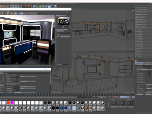 virtual tv studio news set 16 Model 3D