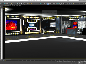 virtual tv studio news set 16 Model 3D