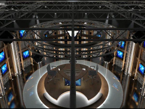 Virtual TV Studio Chat Set 17 3D Model