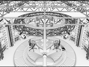 Virtual TV Studio Chat Set 17 3D 模型