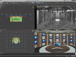 Virtual TV Studio Chat Set 17 3D Model