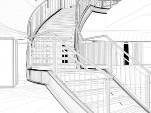 stairs of alexader helth club 3D Model