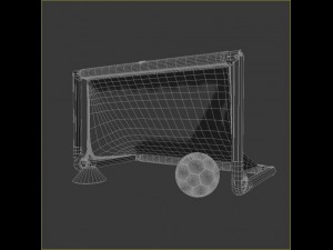 portable soccer goal net and ball with cone 3D 모델