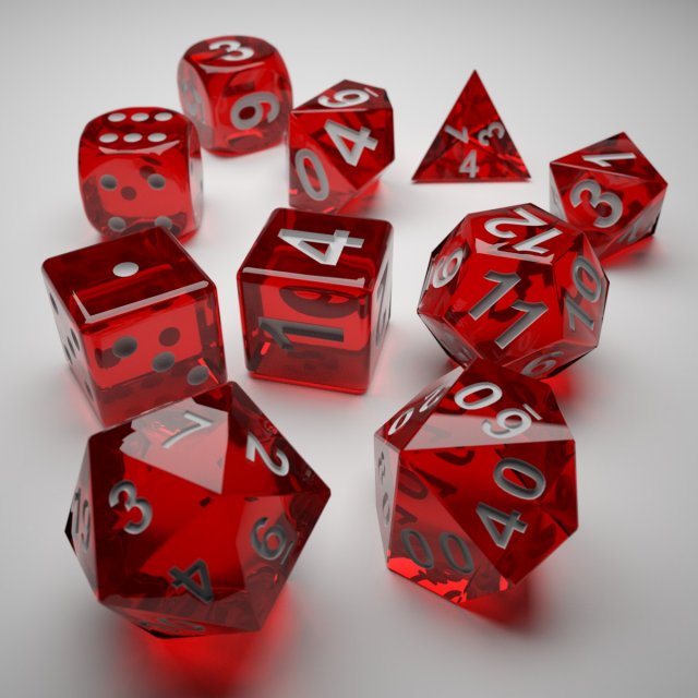 role playing dice  complete set  3d print ready 3D मॉडल .c4d .max .obj .3ds .fbx .stl .blend 