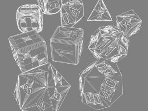 role playing dice  complete set  3d print ready 3D मॉडल
