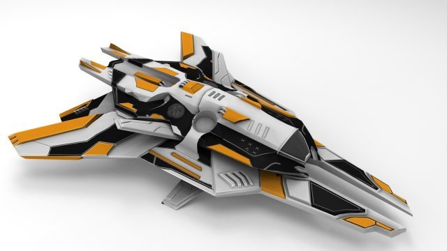 space ship Model 3D .c4d .max .obj .3ds .fbx .stl .blend