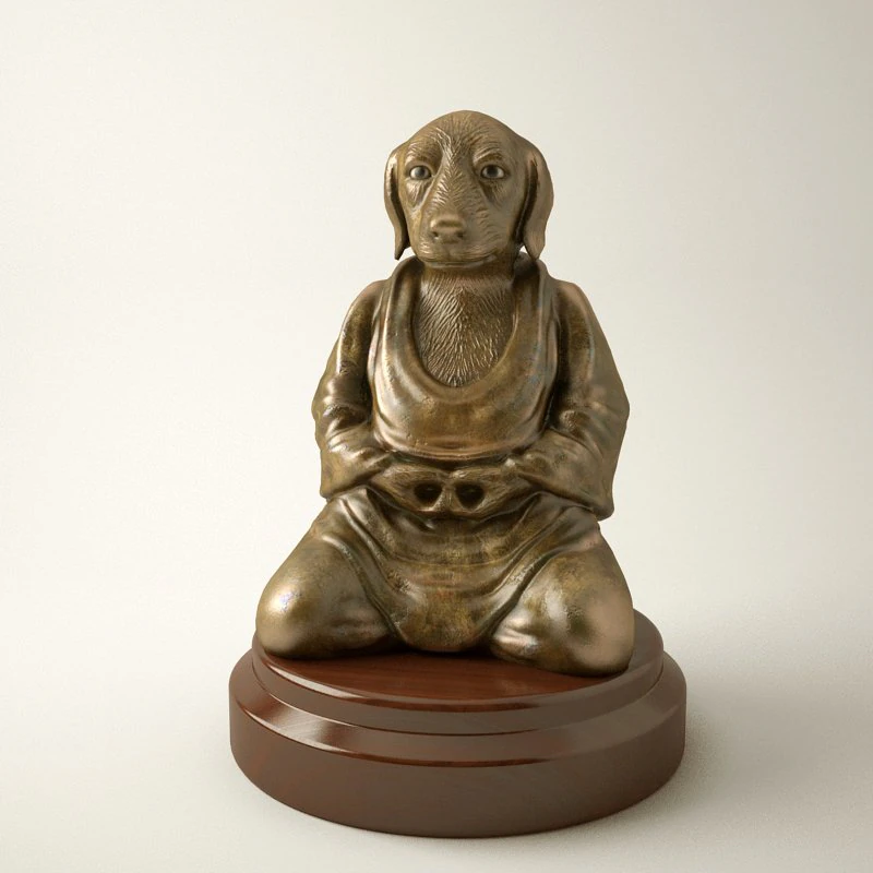 buddha dog 3D Model .c4d .max .obj .3ds .fbx .stl .blend 
