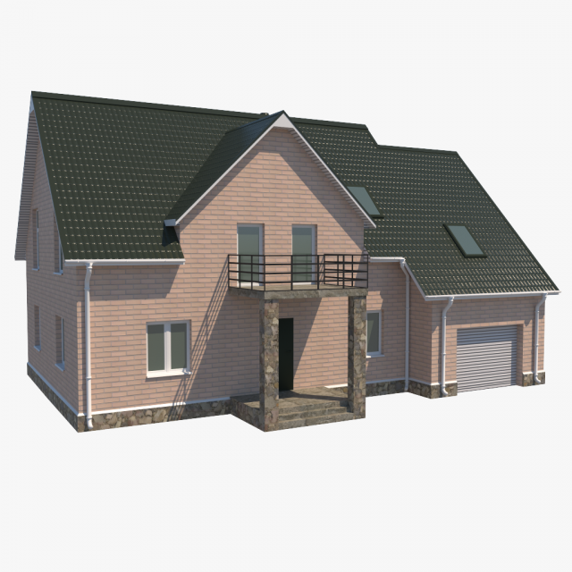 middle-poly cottage 01 3Dモデル .c4d .max .obj .3ds .fbx .stl .blend 