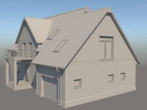 middle-poly cottage 01 3D Model