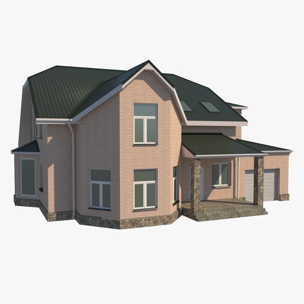 middle-poly cottage 02 3D Model .c4d .max .obj .3ds .fbx .stl .blend 
