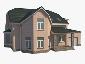 middle-poly cottage 02 Modello 3D