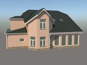 middle-poly cottage 02 3D Model
