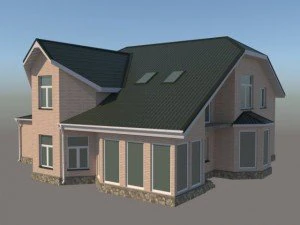 middle-poly cottage 02 3D Model