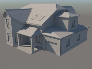 middle-poly cottage 02 3D Model