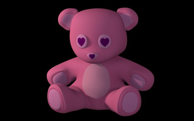 teddy bear pink 3D Model .c4d .max .obj .3ds .fbx .stl .blend 
