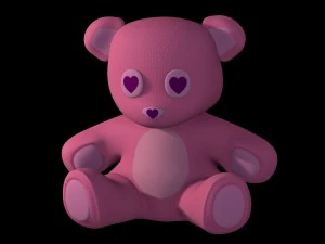 ведмедик рожевий 3D Модель