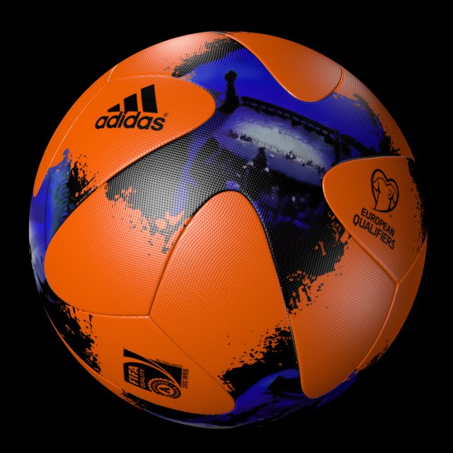 adidasofficialqualifier ball 2017 black and orange Modelo 3D .c4d .max .obj .3ds .fbx .stl .blend 