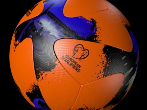 adidasofficialqualifier ball 2017 black and orange 3D Model