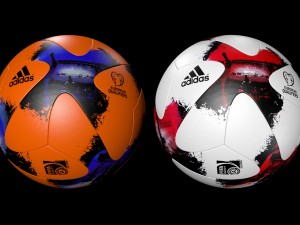 adidasofficialqualifier ball 2017 orange and white 3D Model