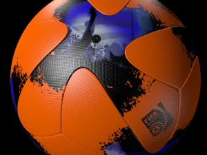 adidasofficialqualifier ball 2017 orange and white 3D Model