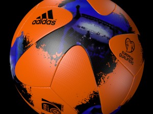 adidasofficialqualifier ball 2017 orange and white 3D Model